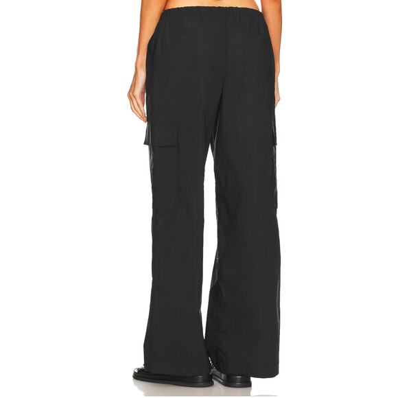 Lovers + Friends Black Baggy Cargo Pants LARGE Wide Leg Drawstring $198 NEW - Picture 4 of 9